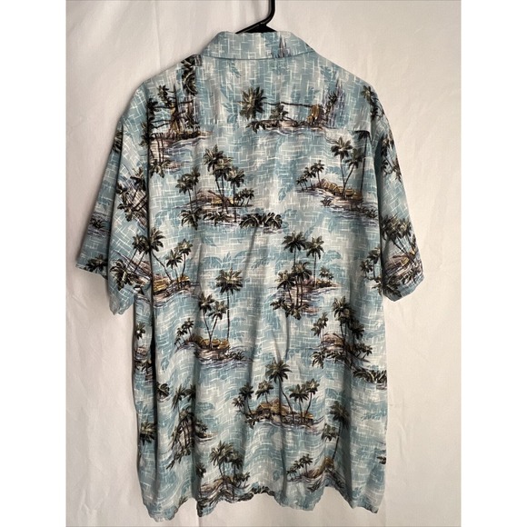 The Foundry Men's 100% Rayon Short Sleeve Button Front Tropical Shirt Size 2XL - Picture 3 of 4